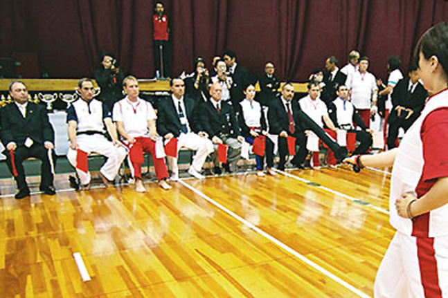 ７，８年前「第３２回世界選手権大会」基本動作の外国の審判団